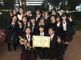 中学ハンドベル部　TBSこども音楽コンクール東日本大会合奏第1部門で最優秀賞