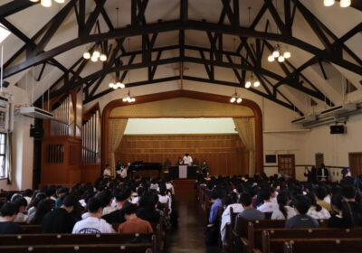 活水女子大学礼拝堂での閉会礼拝